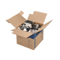 Bankers Box Medium Prime Moving Box 8 Pack Reinforced Handles Tapefree Assembly Attached Lid 18In X 15In X 14In 0062806