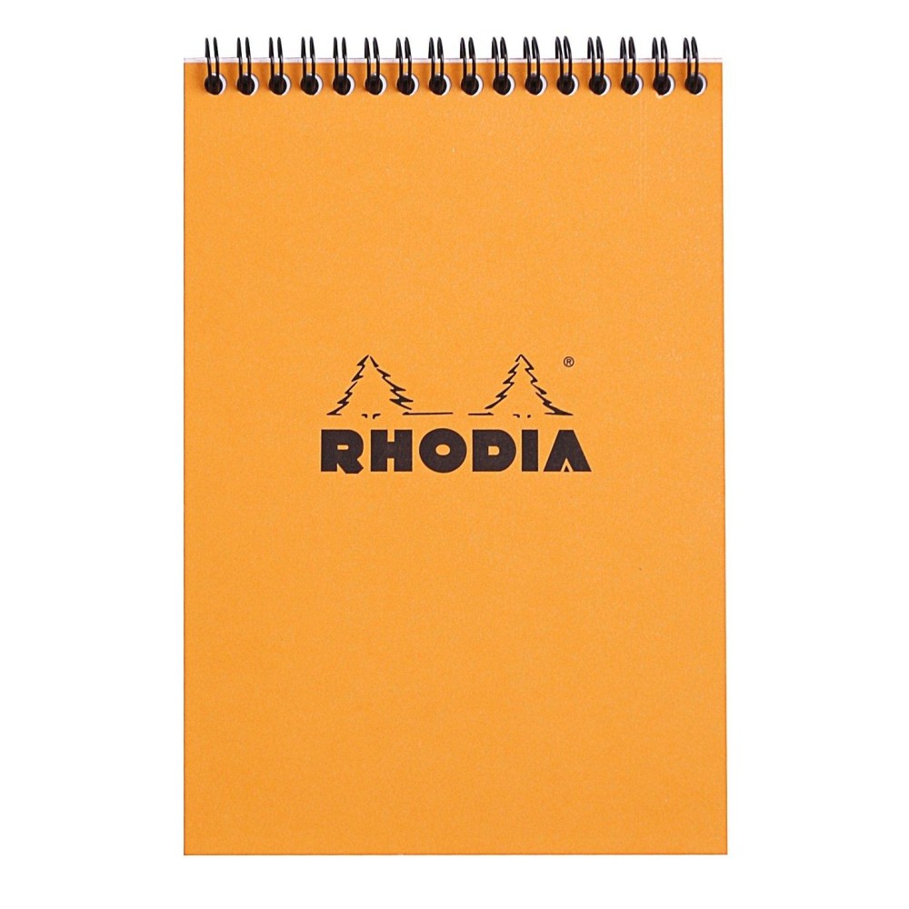 Rhodia Wirebound Notepad A5 Square Ruling Orange