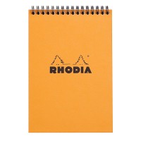 Rhodia Wirebound Notepad A5 Square Ruling Orange