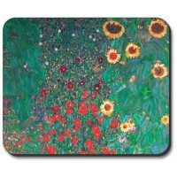 Art Plates Klimt Sunflowers Thick Mouse Pad