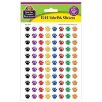 Teacher Created Resources Colorful Paw Prints Mini Stickers Value Pack 4742 38 In