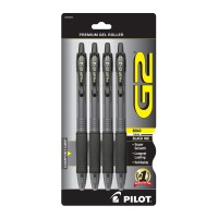 Pilot G2 Premium Gel Roller Pens Bold Point 1 Mm Pack Of 4 Black