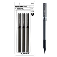 Uniball Deluxe 3 Black 05Mm Micro Point Rollerball Pens