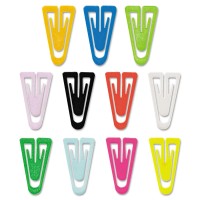 Advantus Pc0300 Paper Clips Plastic Medium 1Inch Assorted Colors 500Box