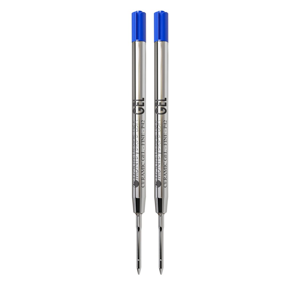 Monteverde Capless Gel Ballpoint Refill To Fit Parker Ballpoint Pens Fine Point Blue 2 Per Pack P422Bu