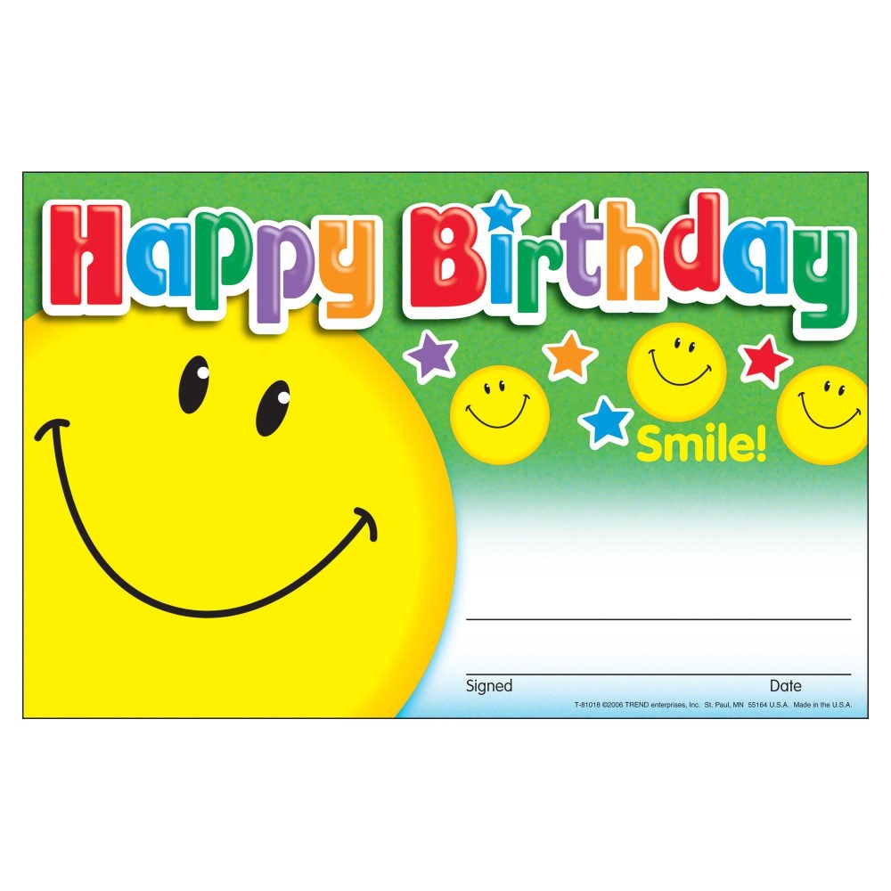 Trend Happy Birthday Smile Recognition Awards