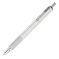 Zebra Pen F701 Retractable Ballpoint Pen Stainless Steel Barrel Fine Point 08Mm Black Ink 1Pack