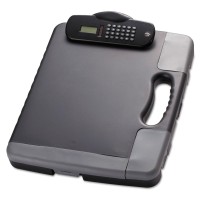 Officemate Portable Clipboard Storage Case With Calculator Charcoal 83302