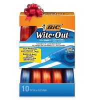 Bic Witeout Brand Ez Correct Correction Tape White 10Count Translucent Dispenser Shows How Much Tape Is Remaining