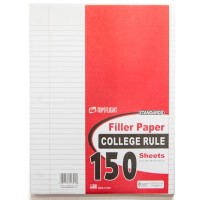 Top Flight Filler Paper 105 X 8 Inches College Rule 150 Sheets 12302 White