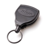 Keybak Super48 Hd 8Oz Locking Retractable Key Holder 48 Retractable Cord Black Polycarbonate Case Steel Belt Clip Oversi