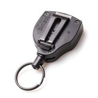 Keybak Super48 Hd 8Oz Locking Retractable Key Holder 48 Retractable Cord Black Polycarbonate Case Steel Belt Clip Oversi