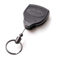 Keybak Super48 Hd 8Oz Locking Retractable Key Holder 48 Retractable Cord Black Polycarbonate Case Steel Belt Clip Oversi