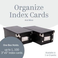 Snapnstore Index Card Holder Storage Box Collapsible Organizer Box Fits 1100 Flash Cards Business Recipe Or Note Card