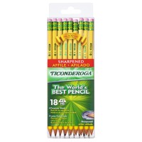 Ticonderoga Woodcased Pencils Presharpened 2 Hb Soft Yellow 18 Count