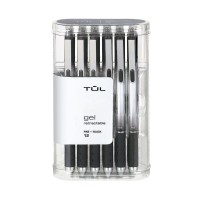 Tul Gel Pens Retractable Fine Point 05 Mm Gray Barrel Black Ink Pack Of 12