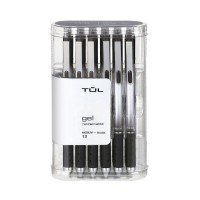 Tul Gel Pens Retractable Medium Point 07 Mm Gray Barrel Black Ink Pack Of 12