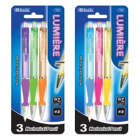 Bazic 724 Lumiere 07 Mm Mechanical Pencil Wgrip 3Pack