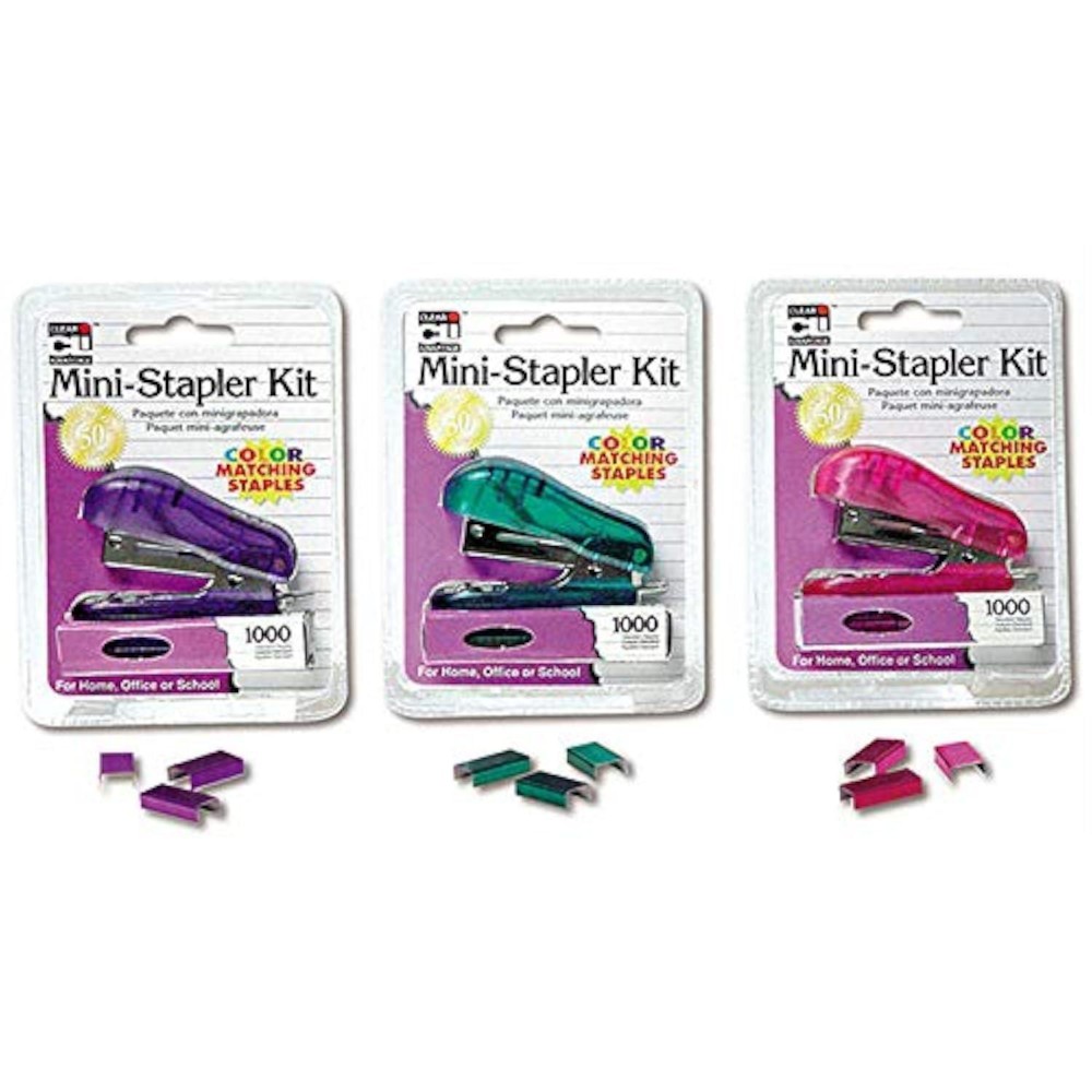 Charles Leonard Inc Mini Staplers 6 Pack 1 000 Staples Each Colors Vary