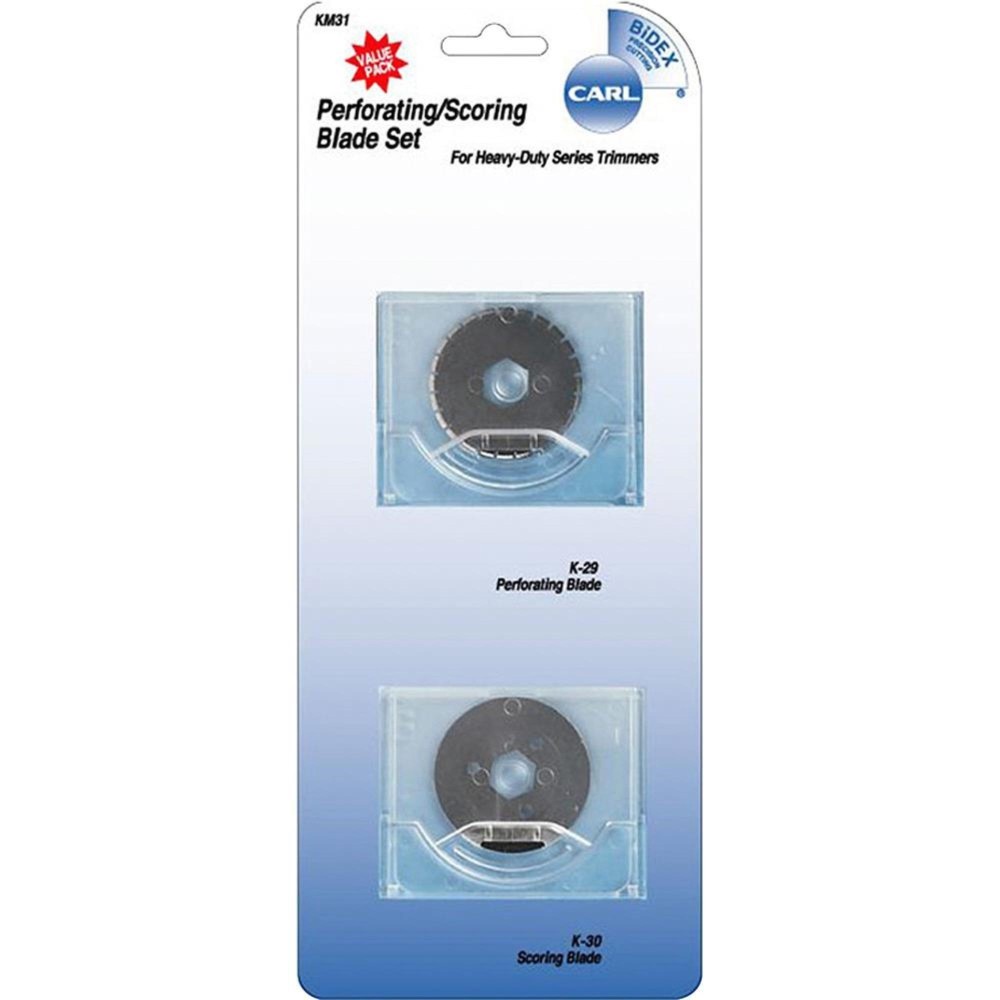 Carl Perforatingscoring Replacement Blades 110 Length Score Perforating Style Steel 2 Set Silver