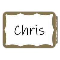 Cline Pressure Sensitive Peel And Stick Name Badges Gold Border 35 X 225 Inches 100 Per Box 92266