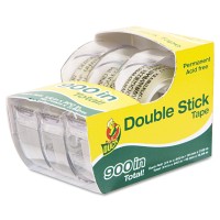 Duck Brand Permanent Double Stick Tape With Dispenser 12Inch X 300 Inches Clear 3Pack 908397