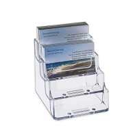 Sourceoneorg Source One 4 Pocket Clear Black Acrylic Business Card Holder