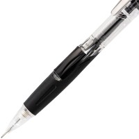 Pentel Twist Erase Click Mechanical Pencil Pack Of 12 05Mm Clear Barrel Black Grip Pd275Ta