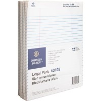 Business Source 63108 Legal Pads Legal Ruled 50 Sht 812Inch X1134Inch 12Pack We