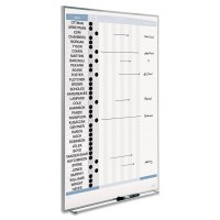 Quartet Matrix Inout Board 34 X 23 Inches Magnetic Track Up To 36 Employees 33705