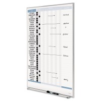 Quartet Matrix Inout Board 34 X 23 Inches Magnetic Track Up To 36 Employees 33705