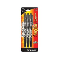 Pilot Frixion Ball Erasable Refillable Gel Ink Pens Fine Point 07 Mm Pack Of 3 Black