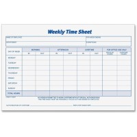 Tops Weekly Timesheet Form 100 Sheets 850 X 550 Sheet Size White White Sheets Blue Print Color 2 Pack