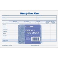 Tops Weekly Timesheet Form 100 Sheets 850 X 550 Sheet Size White White Sheets Blue Print Color 2 Pack