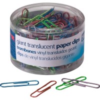 Officemate International Corp 97212 Translucent Paper Clips Vinyl Giant 200Pk Bepegnrdsr