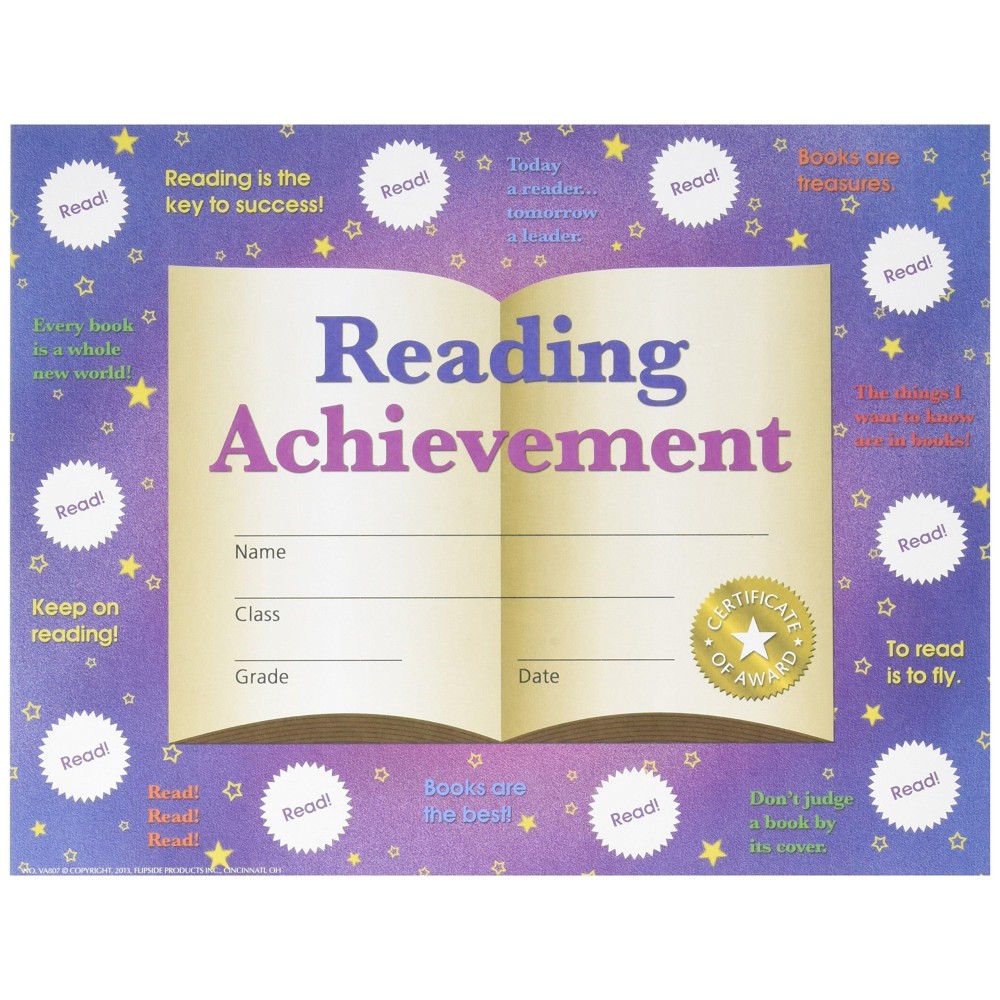 Hayes School Publishing Reading Achievement Sticktoit Reward Certificate 812 X 11 In Multi