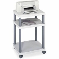 Safco Products 1860Gr Wave Desk Side Printer Machine Stand Light Gray