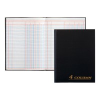 Adams Account Book 4Column Black Cloth Cover 925 X 7 Inches 80 Pages Per Book Arb8004M