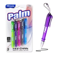 Bazic Ballpoint Pen Palm Mini Pens Wkey Ring Black Ink 10 Mm Bold Point 5Pack 1Pack