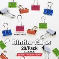 Bazic Products Small 34 19Mm Assorted Color Binder Clip 20Pack 263