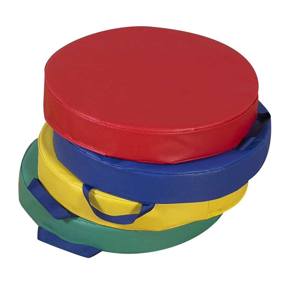 Childrens Factory Round Floor Cushions Primary Set Of 4