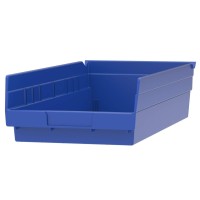 Akromils 30158 Plastic Nesting Shelf Bin Box 18Inch X 8Inch X 4Inch Blue 12Pack