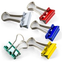 Officemate Micro Binder Clips Assorted Colors 100 Clips Per Tub 31023