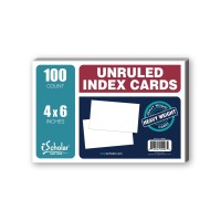 Ischolar Index Cards White Unruled 4 X 6 Inches 100 Card Pack 04602