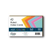 Ischolar Index Cards Ruled Colored 3 X 5 Inches 100 Card Pack 03516