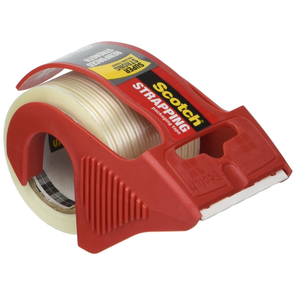 Scotch Mmm50 Reinforced Strength Shipping And Strapping Tape In Dispenser Red