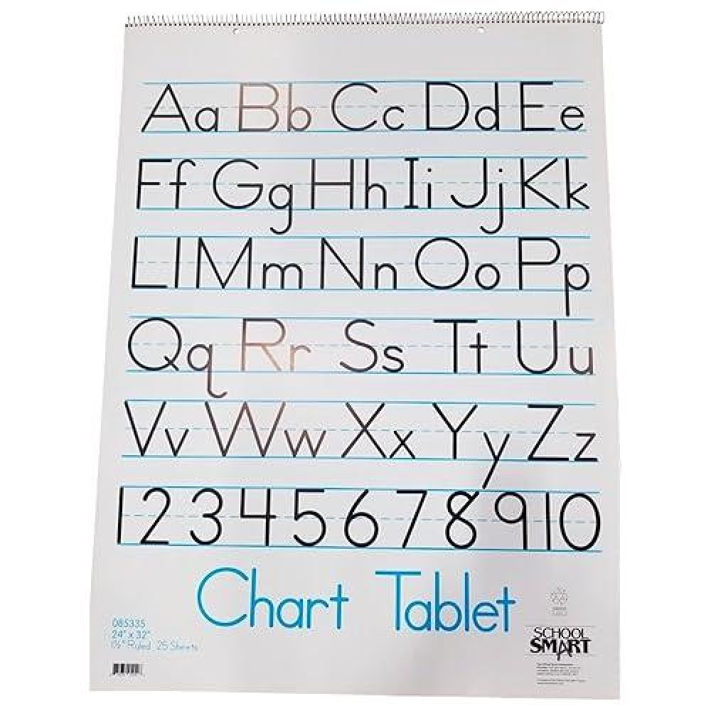 School Smart Chart Tablet, 24 X 32 Inches, 1-1/2 Inch Ruling, 1/2 Inch Skip Line, 25 Sheets, Cover May Vary