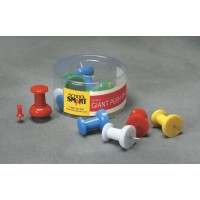 School Smart Giant Push Pin With Reclosable Tub Assorted Color Pack Of 12 081907