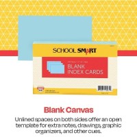 School Smart Unruled Index Cards 5 X 8 Inches Blue Pack Of 100