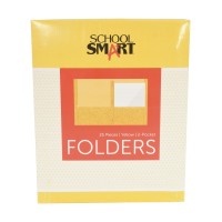 School Smart 2Pocket Folders With Fasteners Yellow Pack Of 25